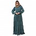 5 frilled abaya- Mist Blue